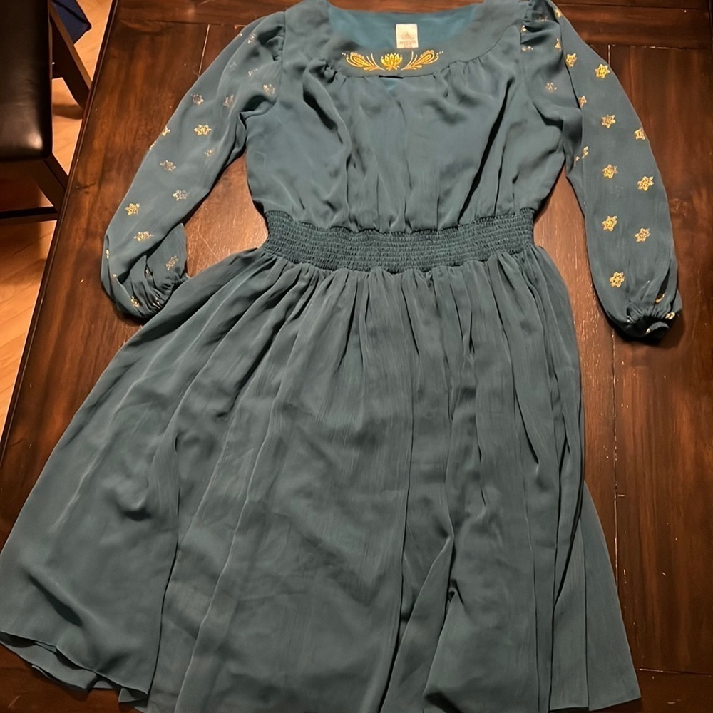 Disney Parks Dress Shop Jasmine‎ Aladdin Teal Gold Embroidered Dress XL